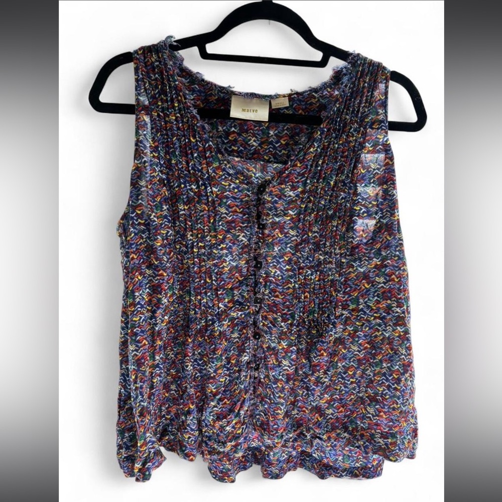 Maeve Colorful Patterned Sleeveless Blouse